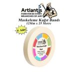 Maskeleme Bandı Kağıt Bant 12 Mm 25 Metre 6 Adet Boya Bantı Maskeleme Kağıt Bant Duvar Yağlı Boya Badana