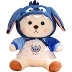 Maskot 28CM Shizi Ayı Giyilebilir Şapka Elbise Peluş Oyuncak (Yurt Dışından) - Mavi