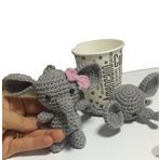 Maskot Fil Amigurumi Organik Anahtarlık ve Bardak Altlığı