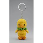 Maskot Koyu Sarı Civciv Amigurumi Organik Anahtarlık Oyuncak