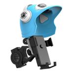 Maskot Motosiklet Su Geçirmez Güneşlik Küçük Kask Cep Telefonu Tutucu Gidon Modelleri (Yurt Dışından) - 13 - Mavi