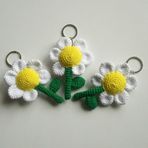 Maskot Papatya Amigurumi Organik Anahtarlık Oyuncak