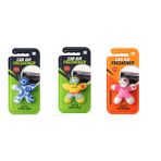 Maskot Şeklinde Araba Kokusu, Oto Parfüm, Green Citrus ve Strawberry Çeşitleri, 3'lü Set
