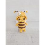 Maskot Süslü Arı Amigurumi Organik Anahtarlık Oyuncak