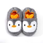 MASOCIO Çocuklar kız erkek sevimli karikatür hayvanlar terlik kış sıcak peluş kaymaz çocuk ev ayakkabısı, penguen, 5.5/6 UK Child