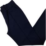 Mass Moda Kadın Likralı Pantolon Bel Dikişsiz Lastikli Diz Yapmaz Örme Çelik-Interlok Penye Kumaş Cepli - Lacivert - 2XL