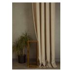 Massarelli Fon Perde Balıksırtı Desen Açık Bej Pilesiz 100 x 260 Açık Bej