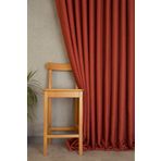 Massarelli Fon Perde Keten Kiremit Rengi 1-2,5 Orta Sık Pile 100 x 260 Kiremit Rengi