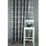 Massarelli Fon Perde Klasik Damask Desen Antrasit-Gümüş Pilesiz 200 x 260 Antrasit-Gümüş