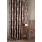 Massarelli Fon Perde Klasik Damask Desen Antrasit-Mürdüm 1-2,5 Orta Sık Pile 90 x 260 Antrasit-Mürdüm