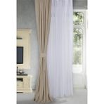 Massarelli Keten Bej Rengi Pilesiz 100x260 cm Fon Perde