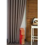 Massarelli Keten Orta Sık Pile Fon Perde, Vizon, 200X260