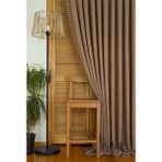 Massarelli Keten Sütlü Kahve 1-2.5 Orta Sık Pile 100x260 cm Fon Perde