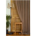 Massarelli Keten Sütlü Kahve 1-3 Sık Pile 150x260 cm Fon Perde