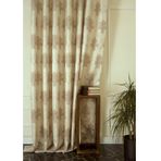 Massarelli Klasik Damask Desen Orta Sık Pile Fon Perde, Krem Vizon, 60X260