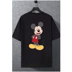 Massgai Unisex Tasarım Micky Mouse Baskılı Oversize %100 Pamuk T-shirt