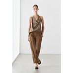 Massimo Dutti %100 keten barrel fit pantolon