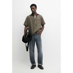 Massimo Dutti %100 keten kısa kollu polo gömlek