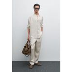 Massimo Dutti %100 keten regular fit hakim yaka gömlek