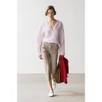 Massimo Dutti %100 keten V yaka bluz