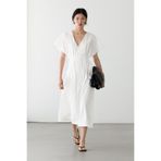 Massimo Dutti A kesim poplin midi elbise
