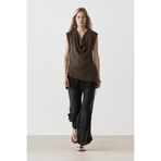 Massimo Dutti Asimetrik drapeli yaka bluz