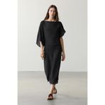 Massimo Dutti Asimetrik keten elbise