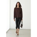 Massimo Dutti Çizgili keten örgü t-shirt