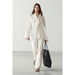 Massimo Dutti Çizgili kruvaze dökümlü gömlek