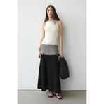 Massimo Dutti Contrast knit midi dress, 100% cotton
