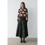 Massimo Dutti Cotton jumper with diamond pattern detail