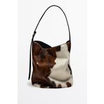Massimo Dutti Desenli deri bucket çanta
