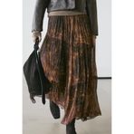 Massimo Dutti Dökümlü asimetrik midi etek