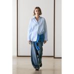 Massimo Dutti Dökümlü çizgili %100 keten gömlek