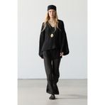 Massimo Dutti Dökümlü gofre %100 keten bluz