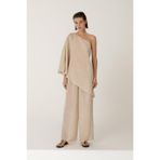 Massimo Dutti Dökümlü gofre kumaş total look keten karışımlı pantolon