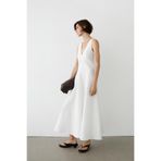 Massimo Dutti Dökümlü keten midi elbise
