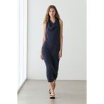 Massimo Dutti Drape yaka triko midi elbise