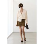 Massimo Dutti Hafif %100 keten V yaka gömlek