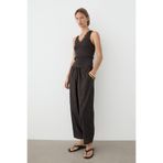 Massimo Dutti İşlemeli dökümlü barrel fit pantolon