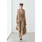 Massimo Dutti Kareli desenli dökümlü kruvaze üst