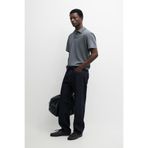 Massimo Dutti Kısa kollu keten pamuklu polo yaka t-shirt