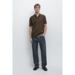 Massimo Dutti Kısa kollu pamuklu polo yaka t-shirt
