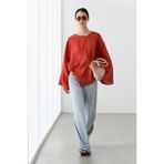 Massimo Dutti Kruvaze %100 keten dökümlü bluz