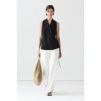 Massimo Dutti Kuşak detaylı kruvaze drapeli top