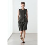 Massimo Dutti Melanj tokalı uzun keten bermuda
