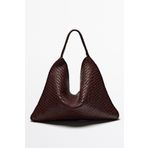 Massimo Dutti Napa deri örgü büyük tote çanta
