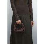 Massimo Dutti Napa deri örgü mini çanta