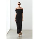 Massimo Dutti Omuz dekolteli midi elbise