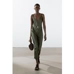 Massimo Dutti Saten dökümlü uzun elbise